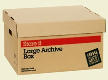 A large archive box under the storage and packing goods provided by Onell Removals